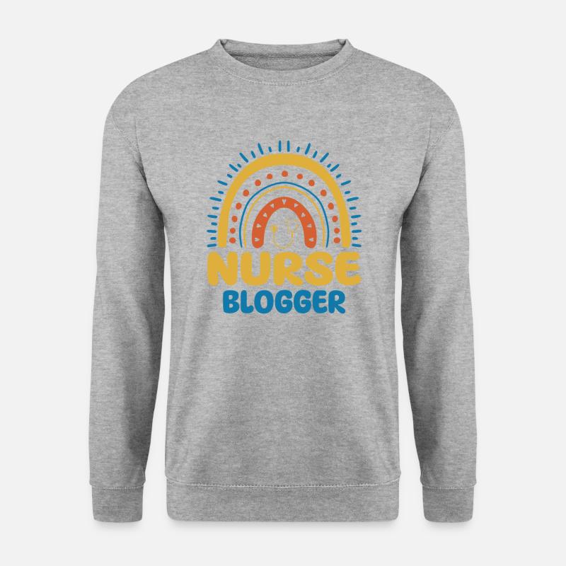 Krankenschwester Blogger Boho Regenbogen - Unisex Pullover - Weißgrau meliert