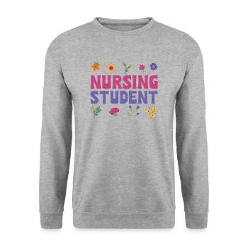 Jolie tenue florale pour les étudiants en soins infirmiers - Sweat-shirt Unisexe - gris chiné - Devant - Alina (178cm) & Michal (187cm)