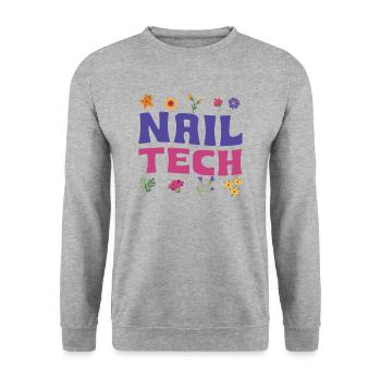 Technicienne des ongles Flower Nail Salon - Sweat-shirt Unisexe - gris chiné - Devant - Alina (178cm) & Michal (187cm)