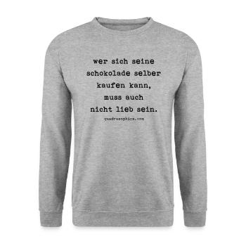 muss auch nicht lieb sein - Unisex Pullover - Weißgrau meliert - Vorne - Alina (178cm) & Michal (187cm)