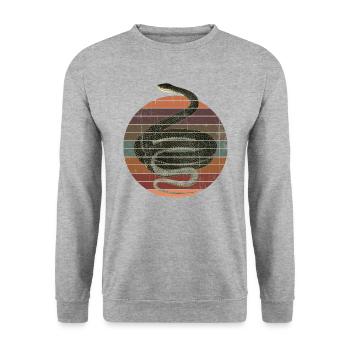 Snake Black Snake Coluber Constrictor - Unisex Sweatshirt - salt & pepper - Front - Alina (178cm) & Michal (187cm)
