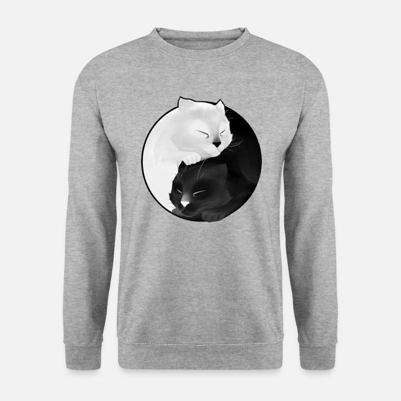 Yin Yang kitten (sleeping) - Unisex Sweatshirt - salt & pepper