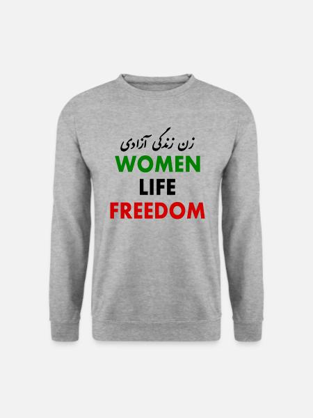 Women life freedom - Unisex Pullover - Weißgrau meliert