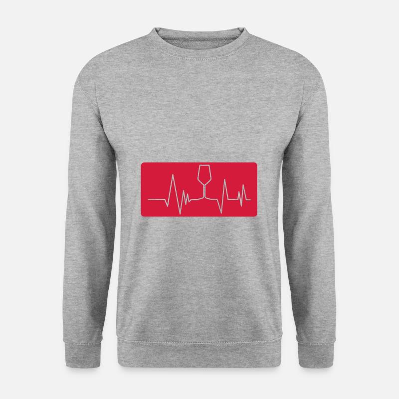 WEIN - Vitalparameter (v) - Unisex Pullover - Weißgrau meliert