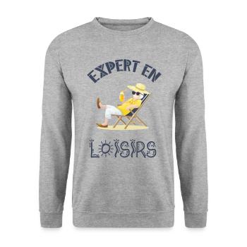 Expert en loisirs - Sweat-shirt Unisexe - gris chiné - Devant - Alina (178cm) & Michal (187cm)