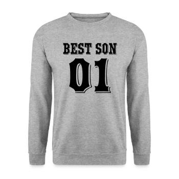 Bester Papa Vater Sohn Partnerlook Best Dad Son 01 - Unisex Pullover - Weißgrau meliert - Vorne - Alina (178cm) & Michal (187cm)