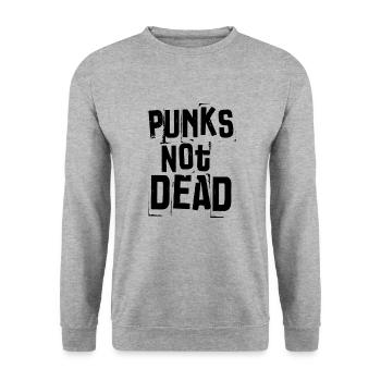 Punks Not Dead Punk Rocker Punkrock Musik Geschenk - Unisex Pullover - Weißgrau meliert - Vorne - Alina (178cm) & Michal (187cm)