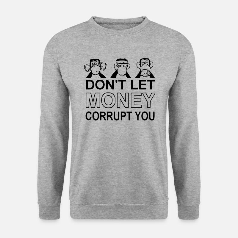 Affe/Monkey - Unisex Pullover - Weißgrau meliert