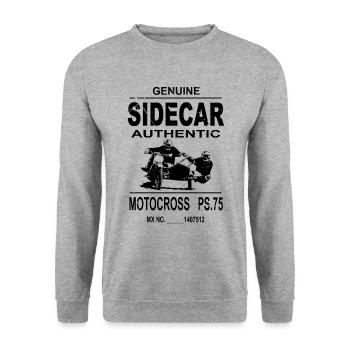 Sidecar Moto Cross - Unisex Pullover - Weißgrau meliert - Vorne - Alina (178cm) & Michal (187cm)