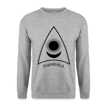 Shambhala Sun Moon Symbol 1 - Unisex Sweatshirt - salt & pepper - Front - Alina (178cm) & Michal (187cm)