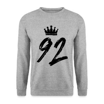 92 Number crown - Unisex Sweatshirt - salt & pepper - Front - Alina (178cm) & Michal (187cm)