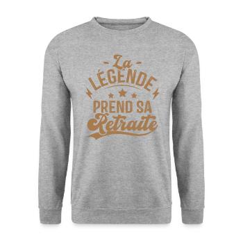 La Légende Prend Sa Retraite - Sweat-shirt Unisexe - gris chiné - Devant - Alina (178cm) & Michal (187cm)