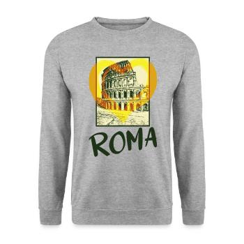 Rome Roma Italy City Skyline Heart Love Home - Unisex Sweatshirt - salt & pepper - Front - Alina (178cm) & Michal (187cm)