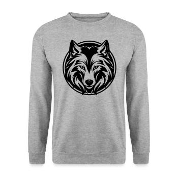 Wolf - Unisex Pullover - Weißgrau meliert - Vorne - Alina (178cm) & Michal (187cm)