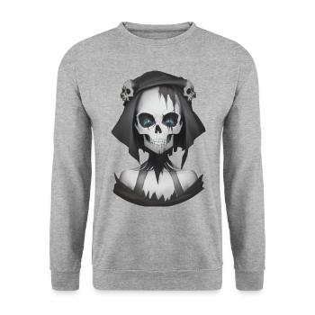 Magie démoniaque la nuit d’Halloween - Sweat-shirt Unisexe - gris chiné - Devant - Alina (178cm) & Michal (187cm)