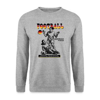 Deutscher Frauenfußball Shirt: Schmerz ohne Limit - Unisex Pullover - Weißgrau meliert - Vorne - Alina (178cm) & Michal (187cm)