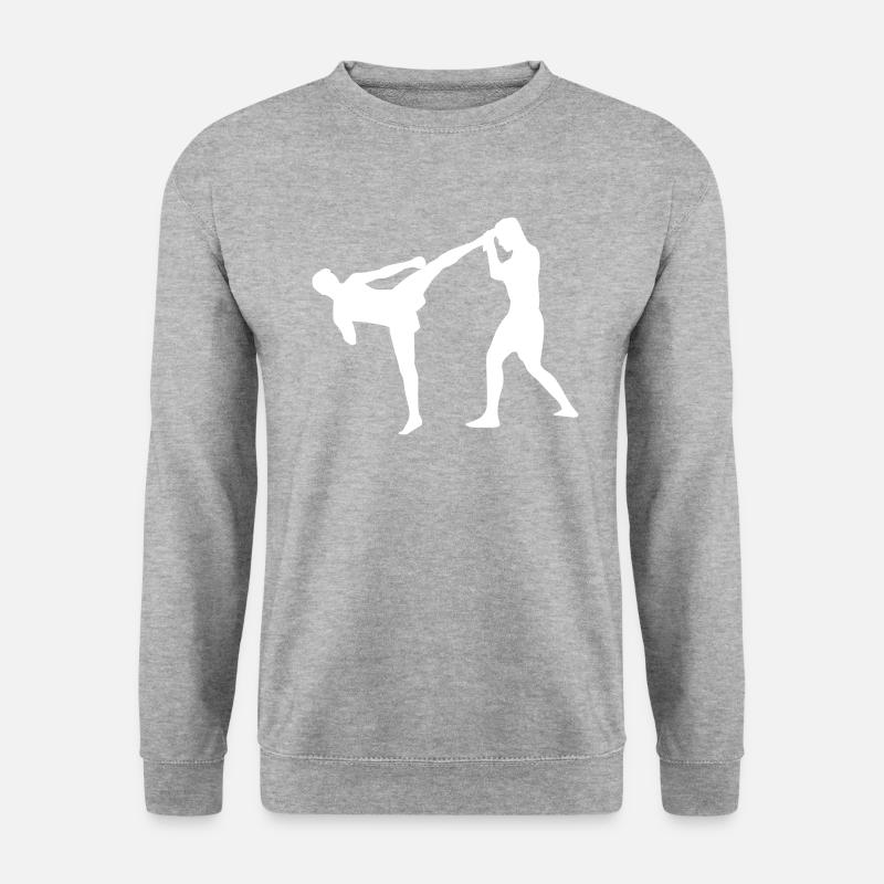 Kickboxing, Martial Arts - Unisex Pullover - Weißgrau meliert