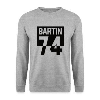 Bartin 74 - BARTINLI - Geschenk Geschenkidee - Unisex Pullover - Weißgrau meliert - Vorne - Alina (178cm) & Michal (187cm)