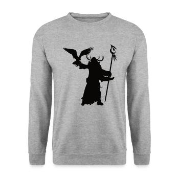 Silhouettes de chaman, pour l’amateur de stylo et de papier - Sweat-shirt Unisexe - gris chiné - Devant - Alina (178cm) & Michal (187cm)