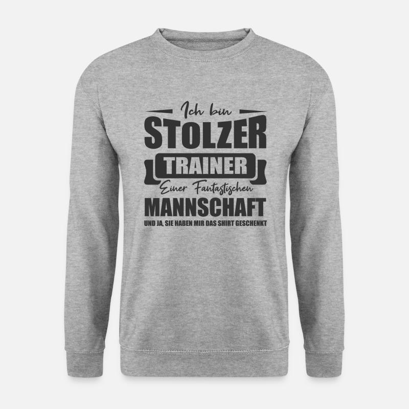 Trainer Shirt • Stolzer Trainer • Geschenk - Unisex Pullover - Weißgrau meliert
