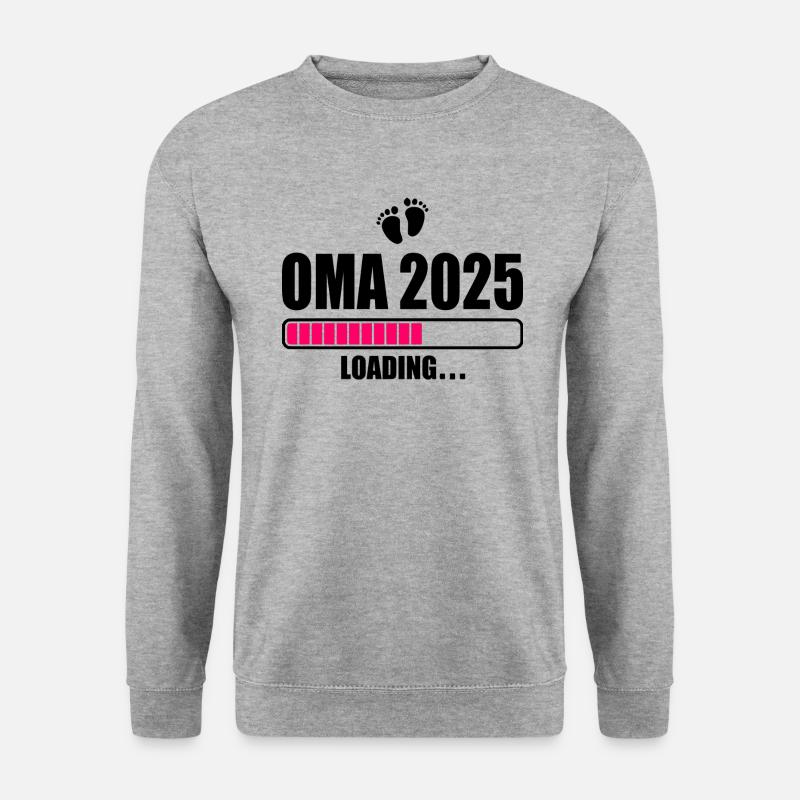 Oma 2025 loading - Unisex Pullover - Weißgrau meliert