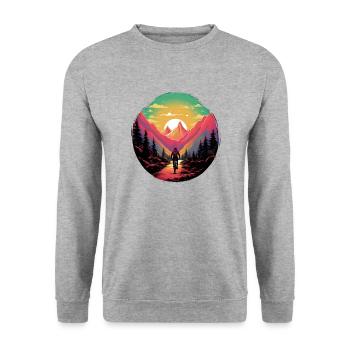 vélo de nature - Sweat-shirt Unisexe - gris chiné - Devant - Alina (178cm) & Michal (187cm)
