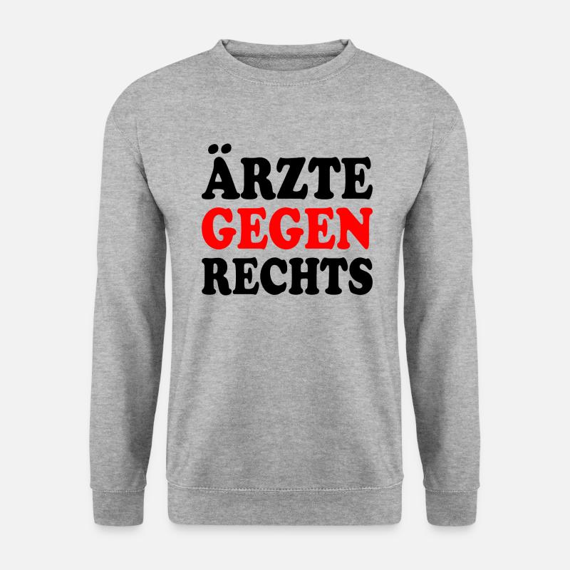 Ärzte gegen rechts - Unisex Pullover - Weißgrau meliert