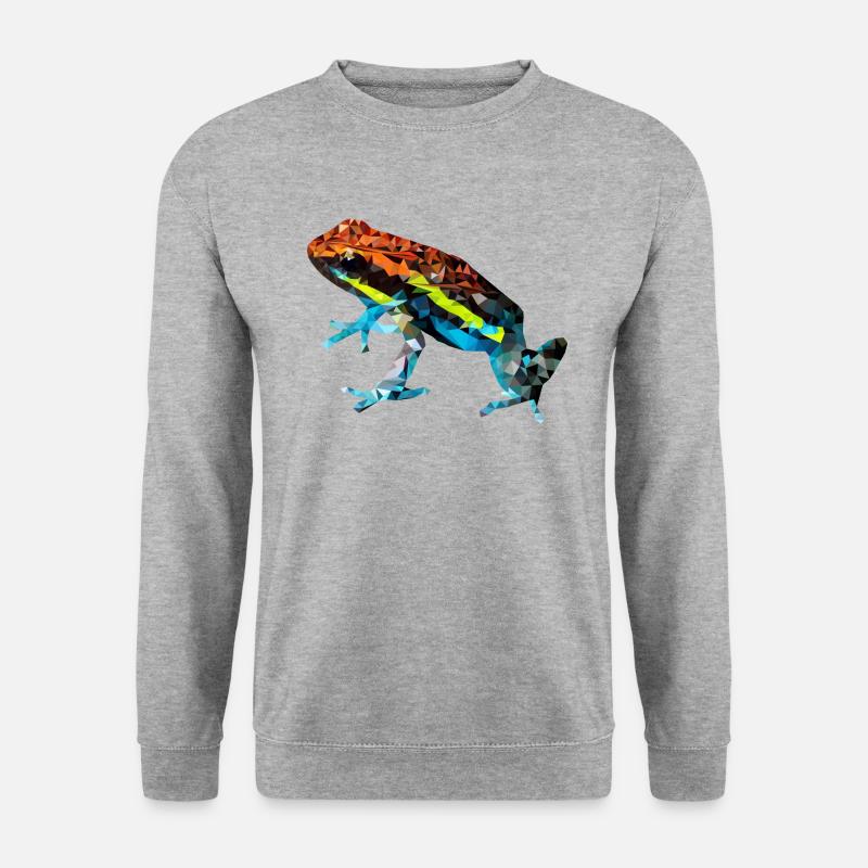 Cooler Pfeilgiftfroch Dendrobaten Mosaik Geschenk - Unisex Pullover - Weißgrau meliert