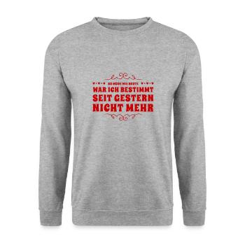 selten war ich so müde - Unisex Pullover - Weißgrau meliert - Vorne - Alina (178cm) & Michal (187cm)