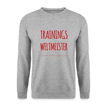 Trainingsweltmeister - Unisex Pullover - Weißgrau meliert - Vorne - Alina (178cm) & Michal (187cm)