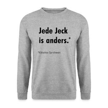 Chaque Jeck est différent - Sweat-shirt Unisexe - gris chiné - Devant - Alina (178cm) & Michal (187cm)