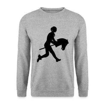Gallop on the stick horse - Unisex Sweatshirt - salt & pepper - Front - Alina (178cm) & Michal (187cm)