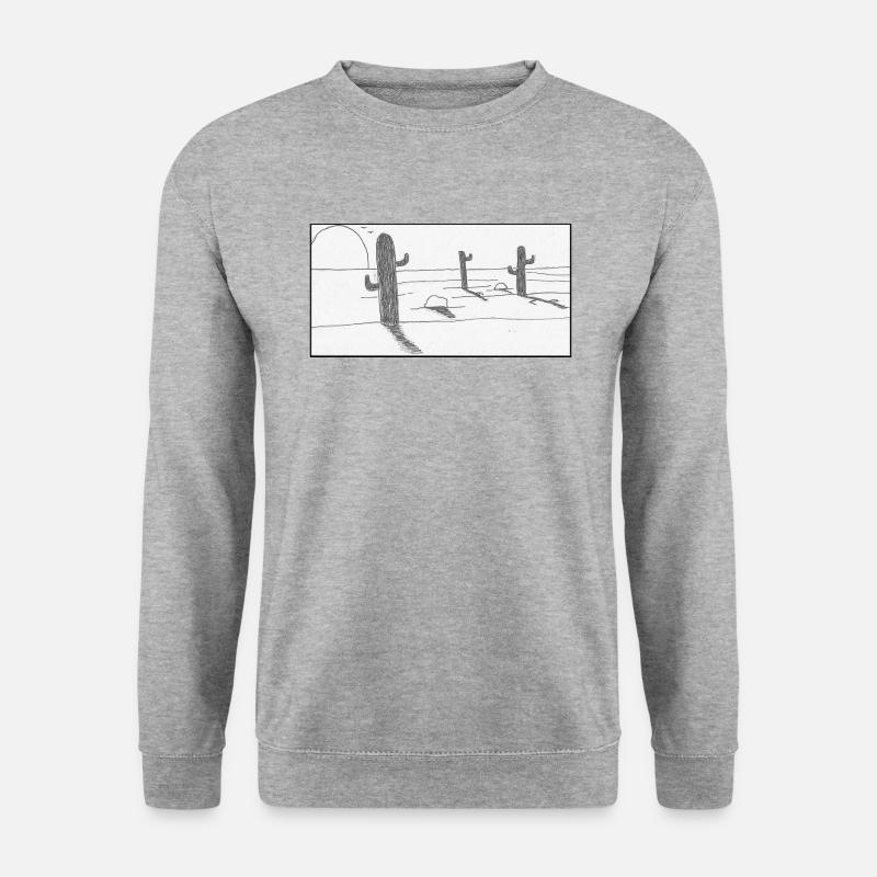 mexikanische Wüste - Unisex Pullover - Weißgrau meliert
