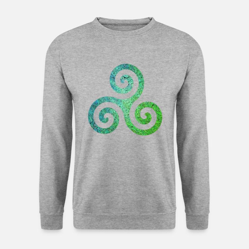 keltisches symbol 1 ebru 5 - Unisex Pullover - Weißgrau meliert
