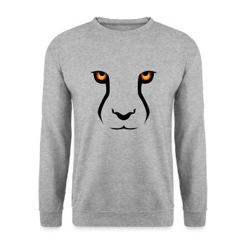 Cheetah, lion and leopard motif - Unisex Sweatshirt - salt & pepper - Front - Alina (178cm) & Michal (187cm)