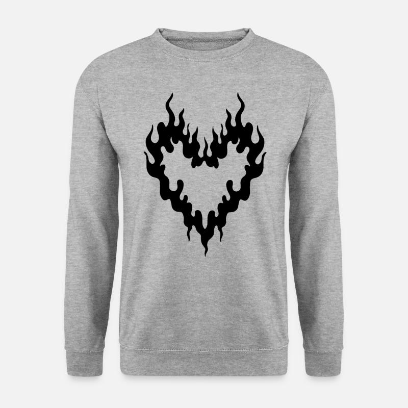 Herz - Unisex Pullover - Weißgrau meliert