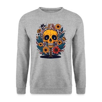 Squelette - Sweat-shirt Unisexe - gris chiné - Devant - Alina (178cm) & Michal (187cm)