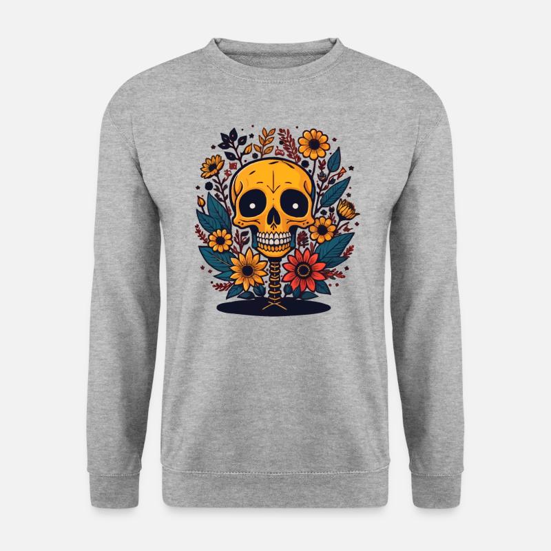 Skelett - Unisex Pullover - Weißgrau meliert