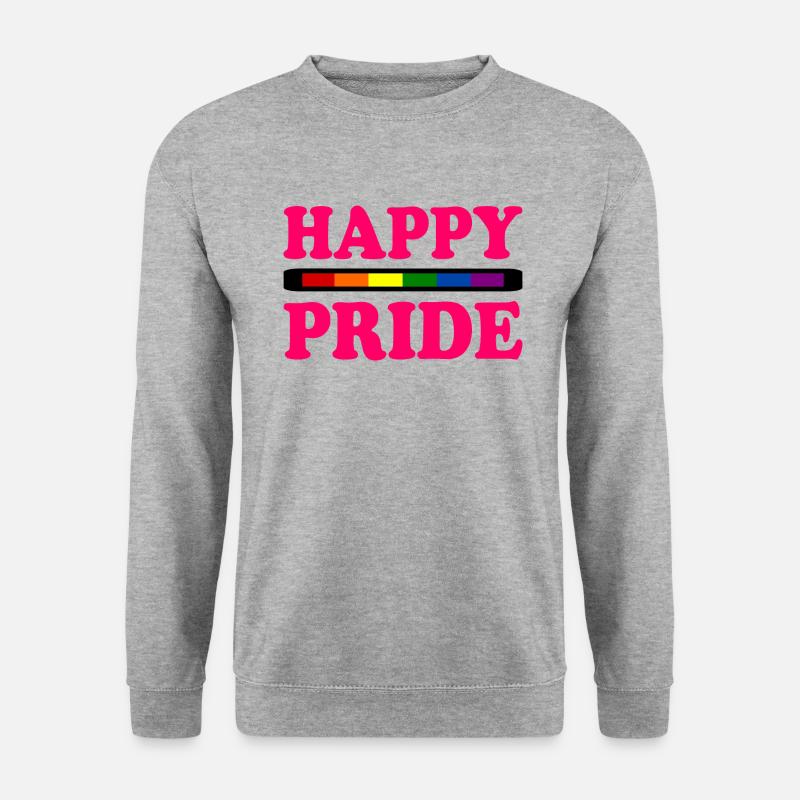 Happy pride - Unisex Pullover - Weißgrau meliert