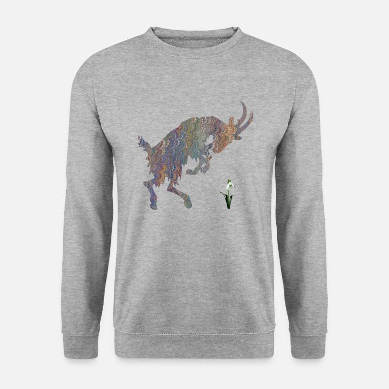 chèvre avec perce-neige e 49 - Sweat-shirt Unisexe - gris chiné