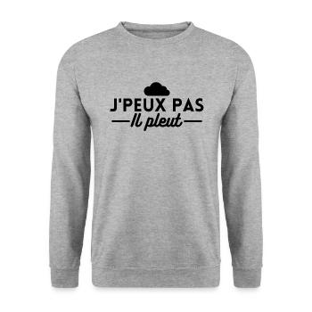 J'peux pas il pleut. t-shirt jour de pluie - Sweat-shirt Unisexe - gris chiné - Devant - Alina (178cm) & Michal (187cm)