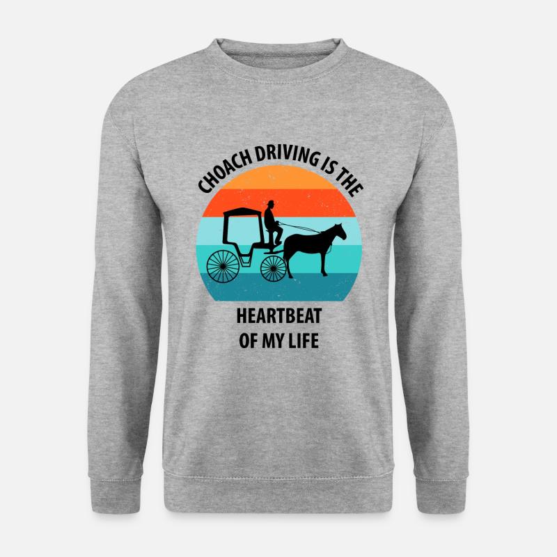 Kutscher Kutsche Pferdekutscher Kutschieren - Unisex Pullover - Weißgrau meliert