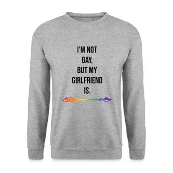 Homosexuality Not Gay LGBT Rainbow LGBTQ - Unisex Sweatshirt - salt & pepper - Front - Alina (178cm) & Michal (187cm)