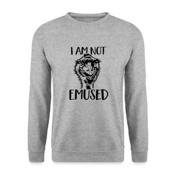 Emu Laufvogel Emu Australien Vogel Liebe - Unisex Pullover - Weißgrau meliert - Vorne - Alina (178cm) & Michal (187cm)