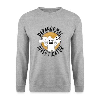Ghost Hunter Haunted House Paranormal Halloween - Unisex Sweatshirt - salt & pepper - Front - Alina (178cm) & Michal (187cm)