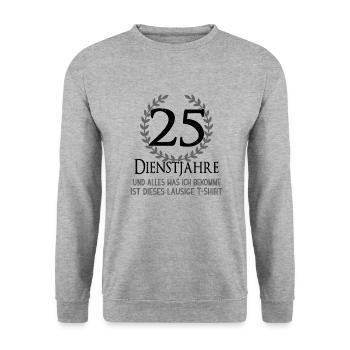 25 JährigesFirmenjubiläum Mitarbeiter Firmenfeier - Unisex Pullover - Weißgrau meliert - Vorne - Alina (178cm) & Michal (187cm)