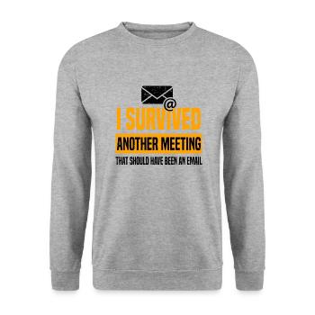Office Humor Meeting Employee Email Meeting - Unisex Sweatshirt - salt & pepper - Front - Alina (178cm) & Michal (187cm)
