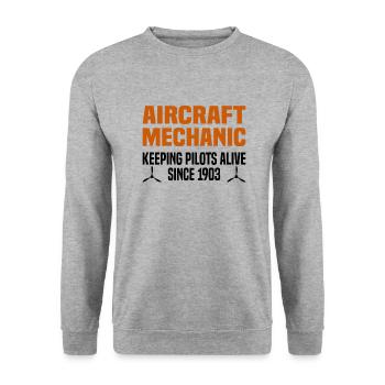 Mécanicien d’aéronef Ingénieur technicien d’aéronef - Sweat-shirt Unisexe - gris chiné - Devant - Alina (178cm) & Michal (187cm)