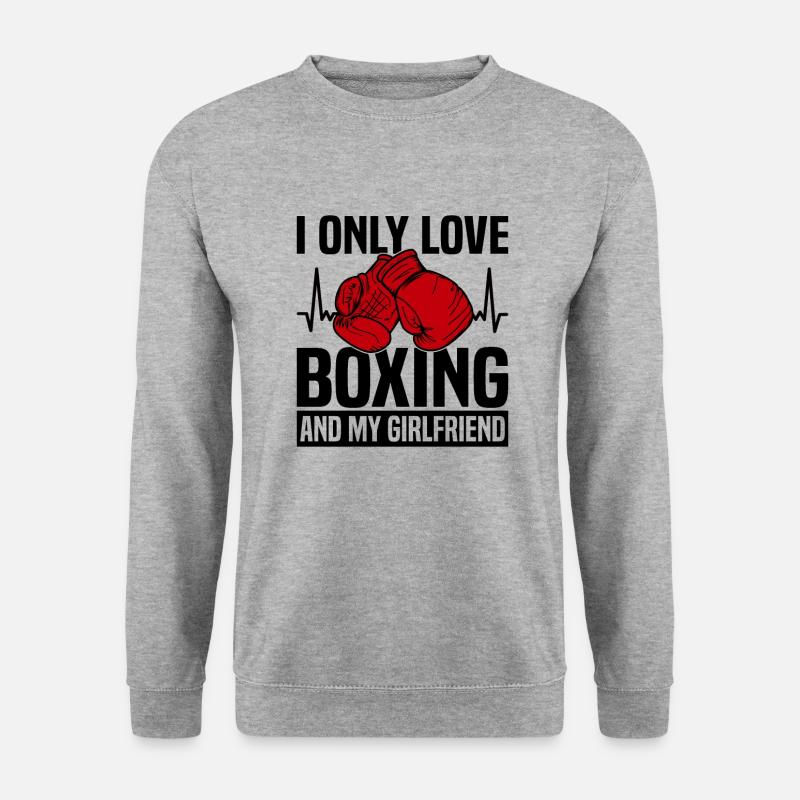 Boxer Boxhandschuhe Boxkampf Kampfsport - Unisex Pullover - Weißgrau meliert