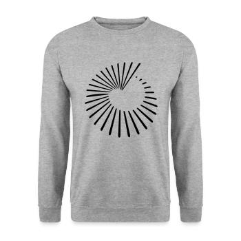 Heart Hole Spiral Lines Pattern - Unisex Sweatshirt - salt & pepper - Front - Alina (178cm) & Michal (187cm)